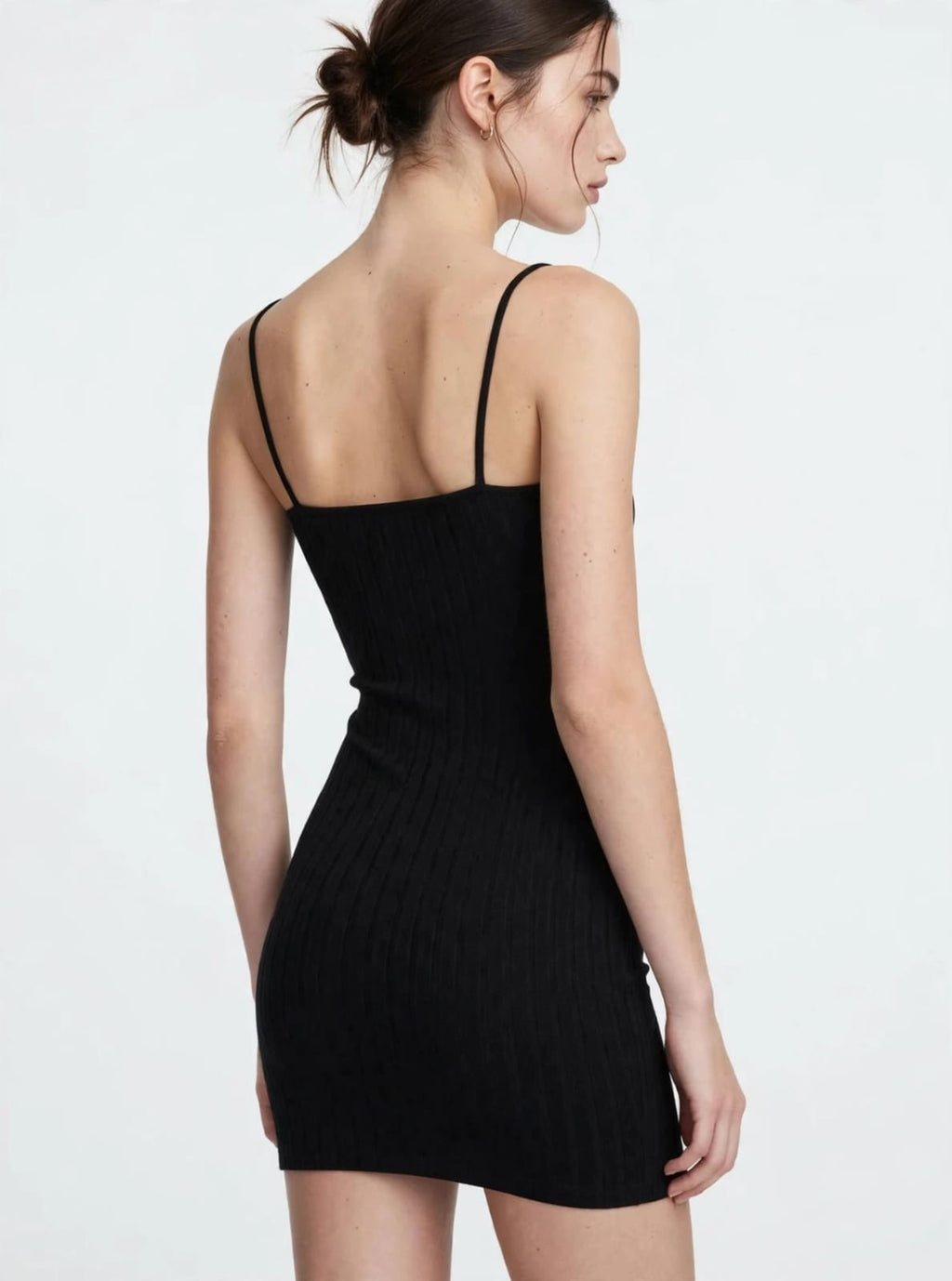 Vestido Tubinho Canelado Midi Alcinha