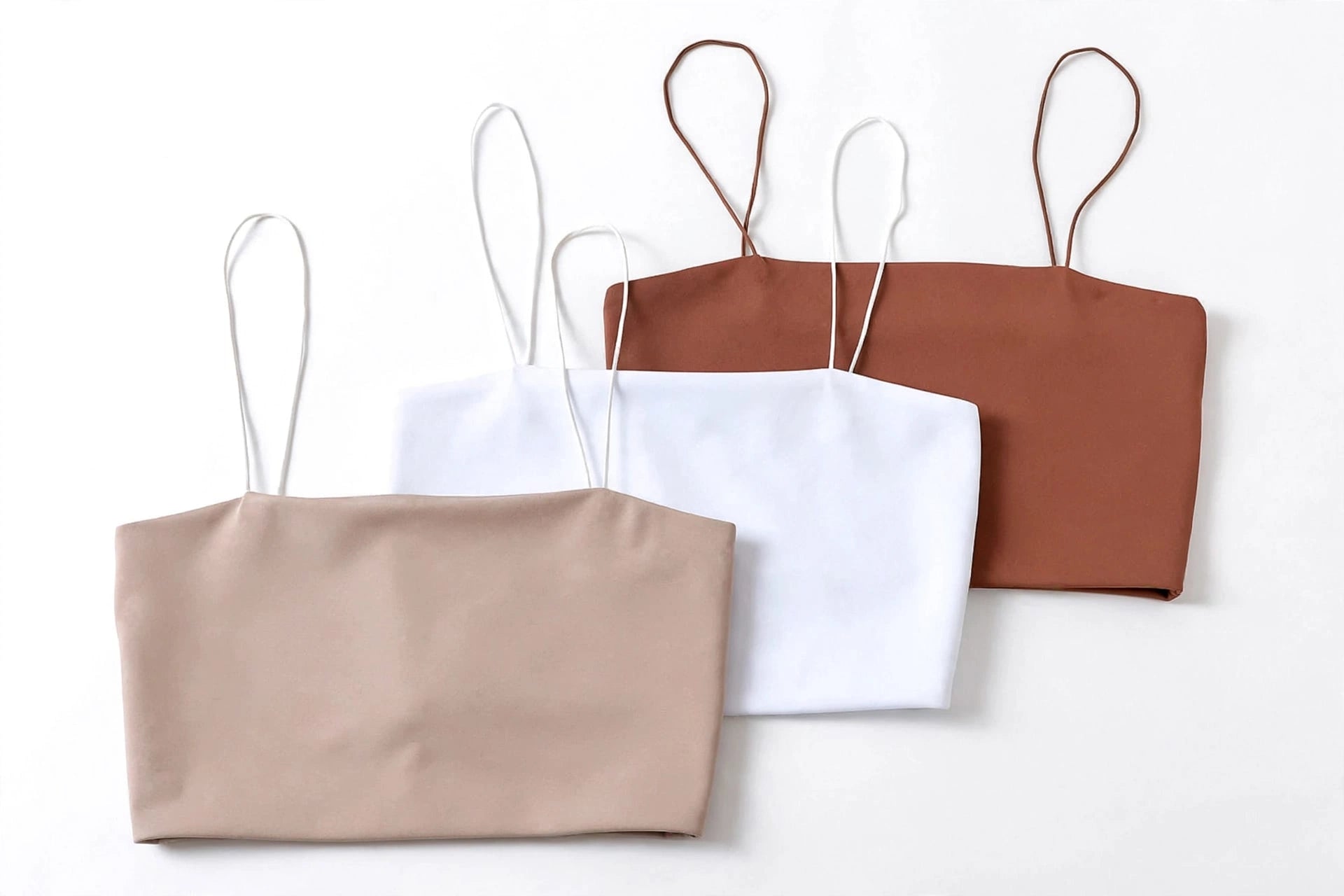 Kit com 3 Top Cropped Feminino Alças De Elásticos