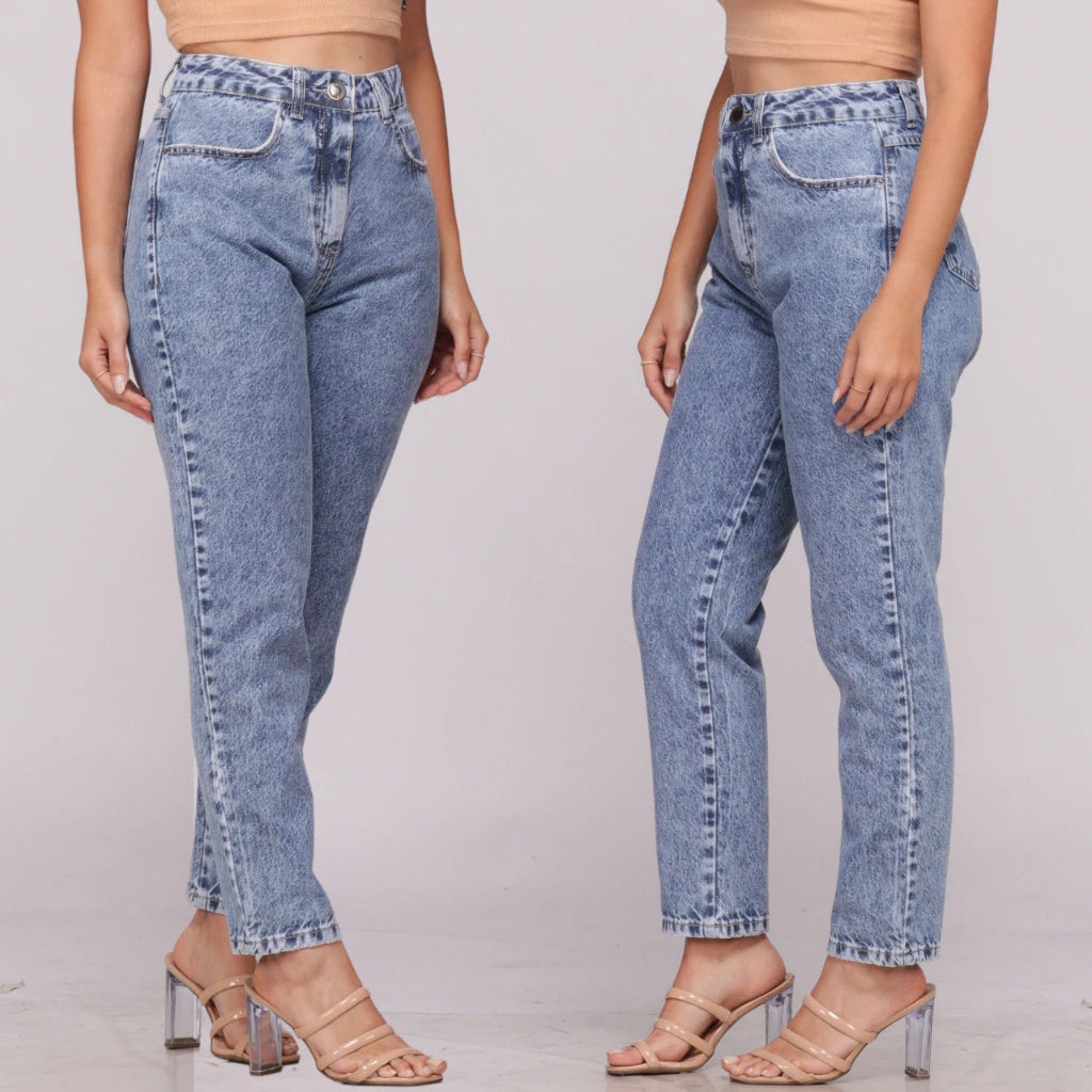 Calça Mom jeans cintura alta