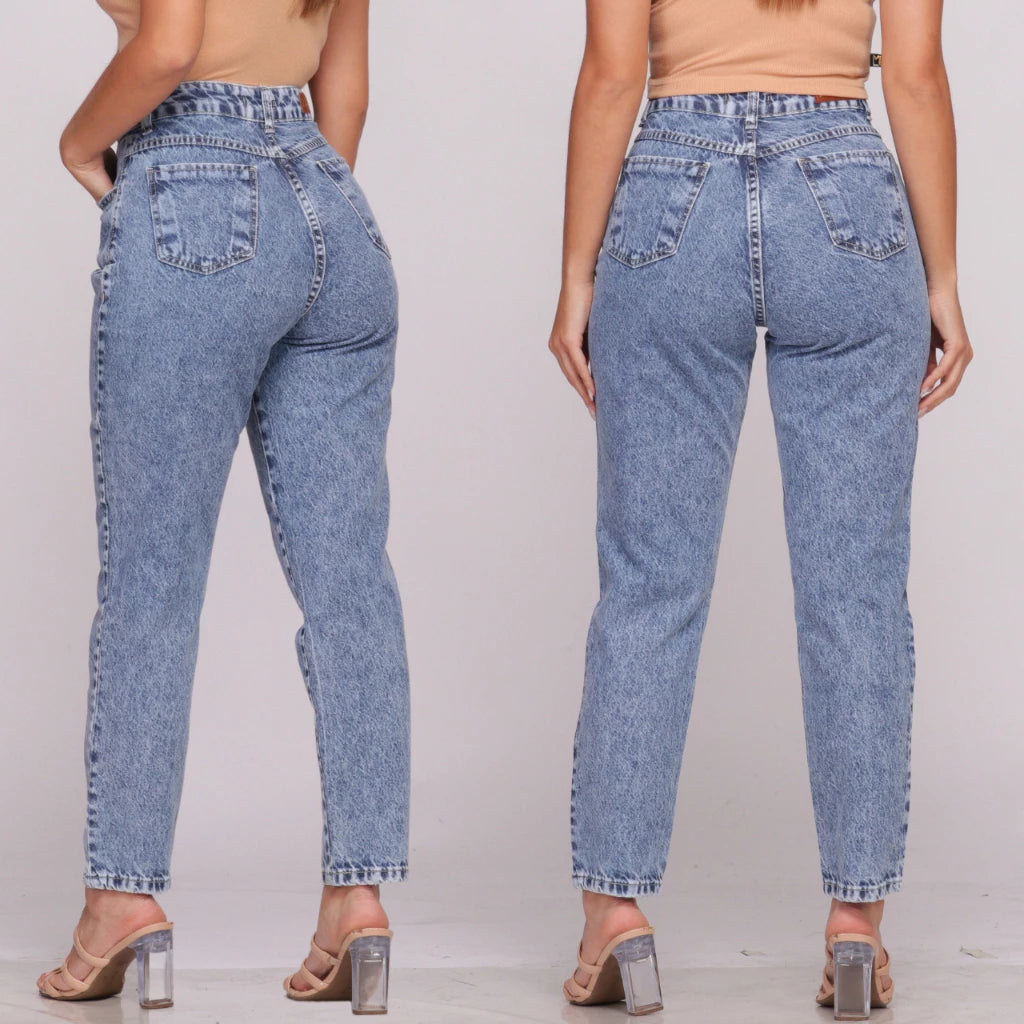 Calça Mom jeans cintura alta