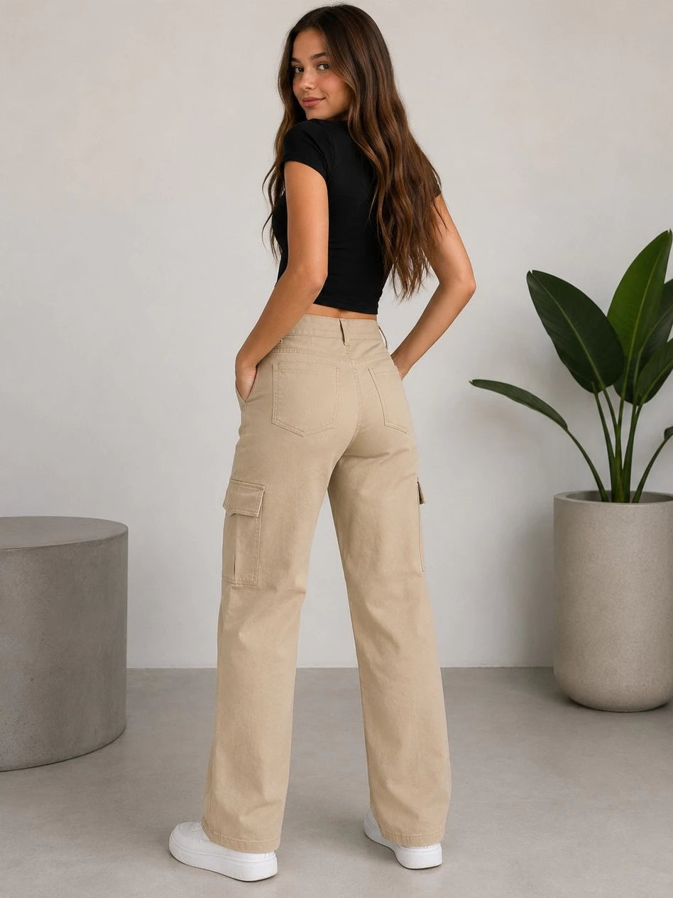 Calça Cargo Jeans Wide Leg Infantil