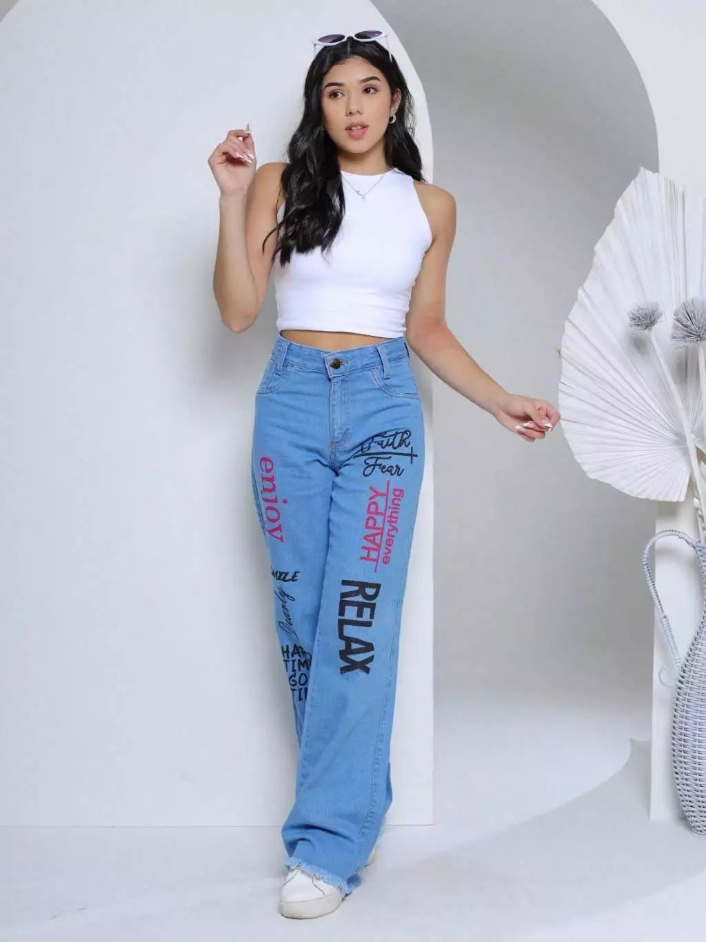 Calça Jeans Wide Leg Juvenil